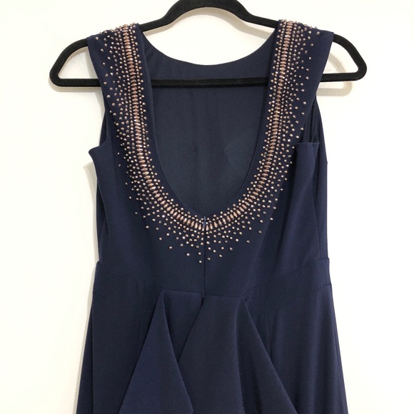 Xscape Beaded Ruffle Back Jersey Trumpet Gown - Picture 8 of 10